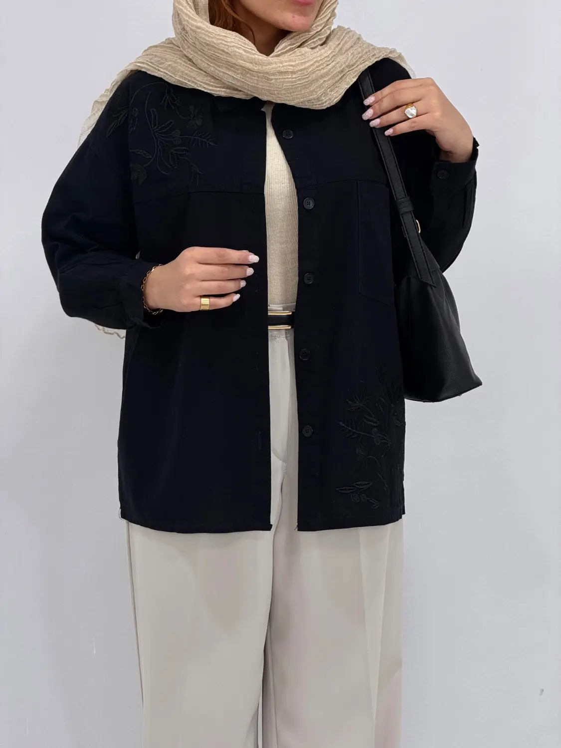مانتو لینن گلدوزی ترمه